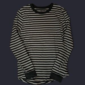 MADEWELL GREEN & WHITE STRIPED LONG SLEEVE